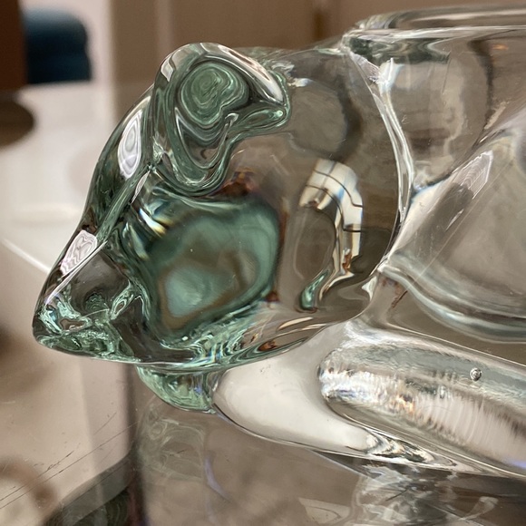 HEAVY CUT GLASS of a SLEEPING CAT - VOTIVE HOLDER - Picture 5 of 6